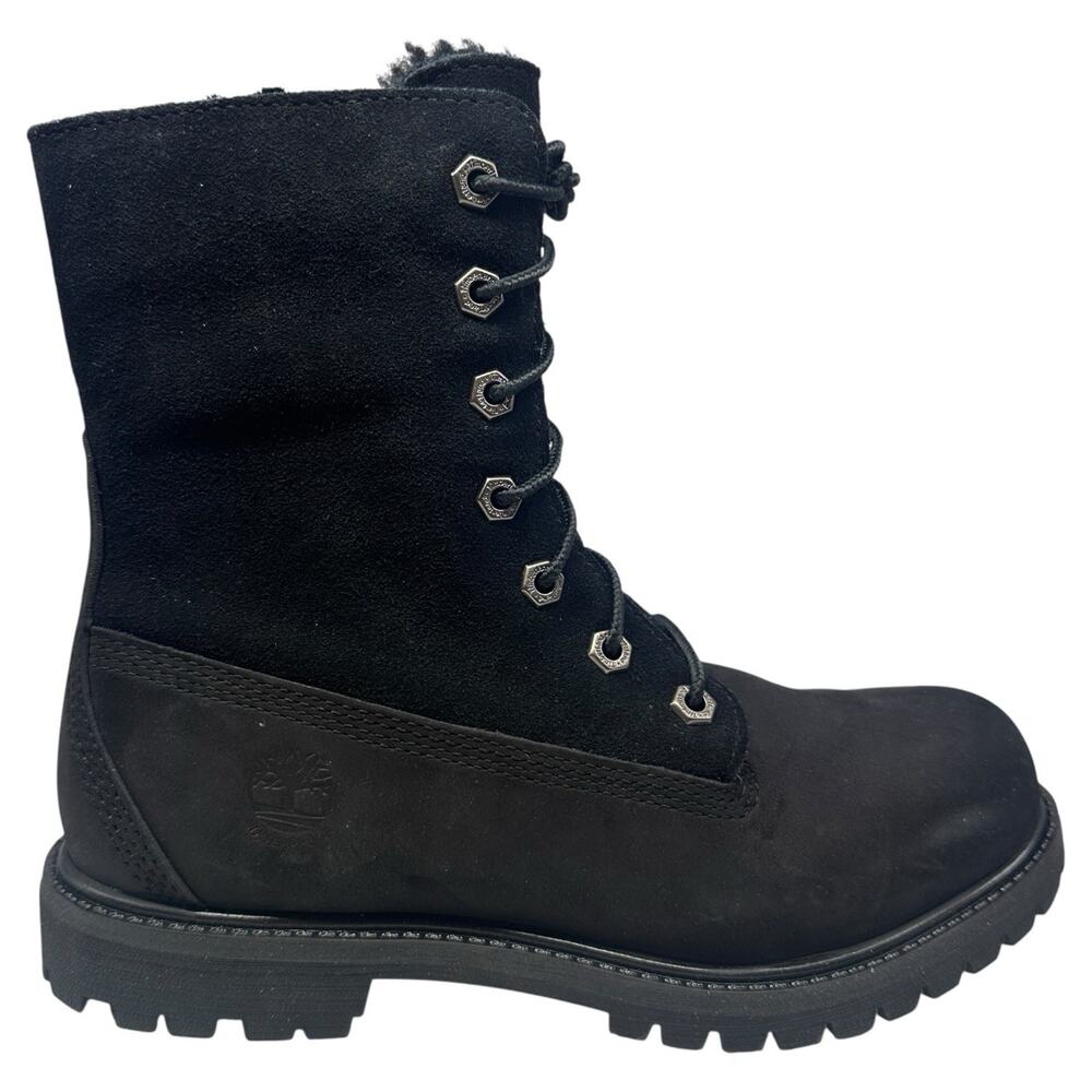 Timberland Black Suede & Leather Lace-Up Ankle Boots